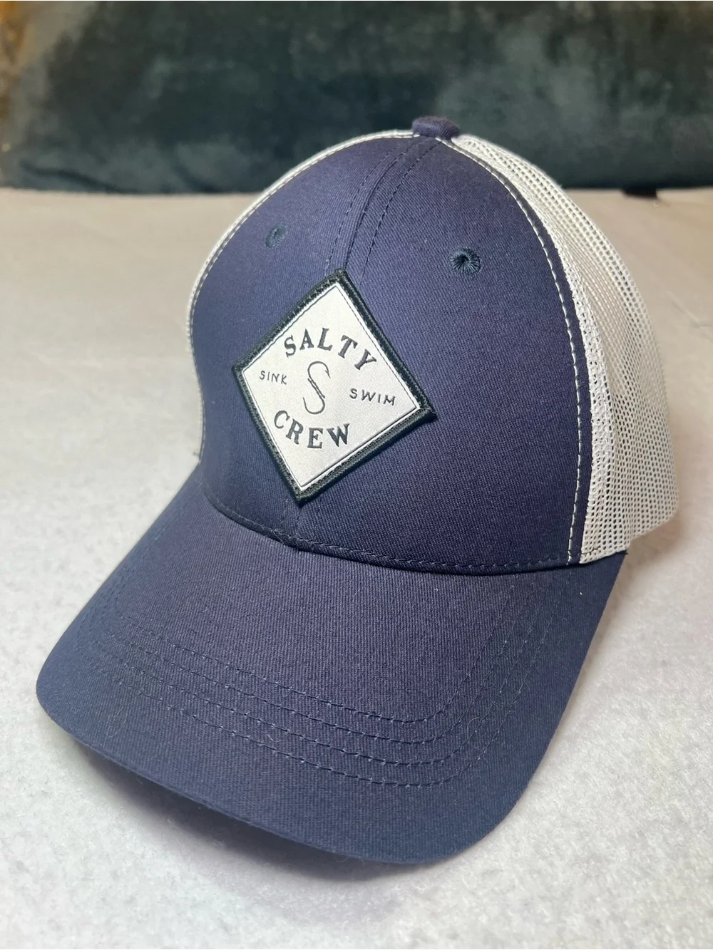 Salty Crew Youth Sealine Retro Trucker Hat Navy Blue OSFM Snapback Cap